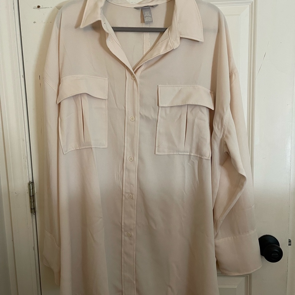 Cream Blouse with Collar